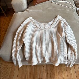 We The Free Cream V-Neck Sweater